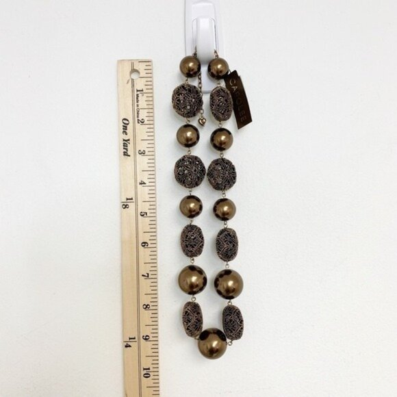 CAROLEE New York faux big pearl floral chunky statement necklace NWT - Picture 3 of 9